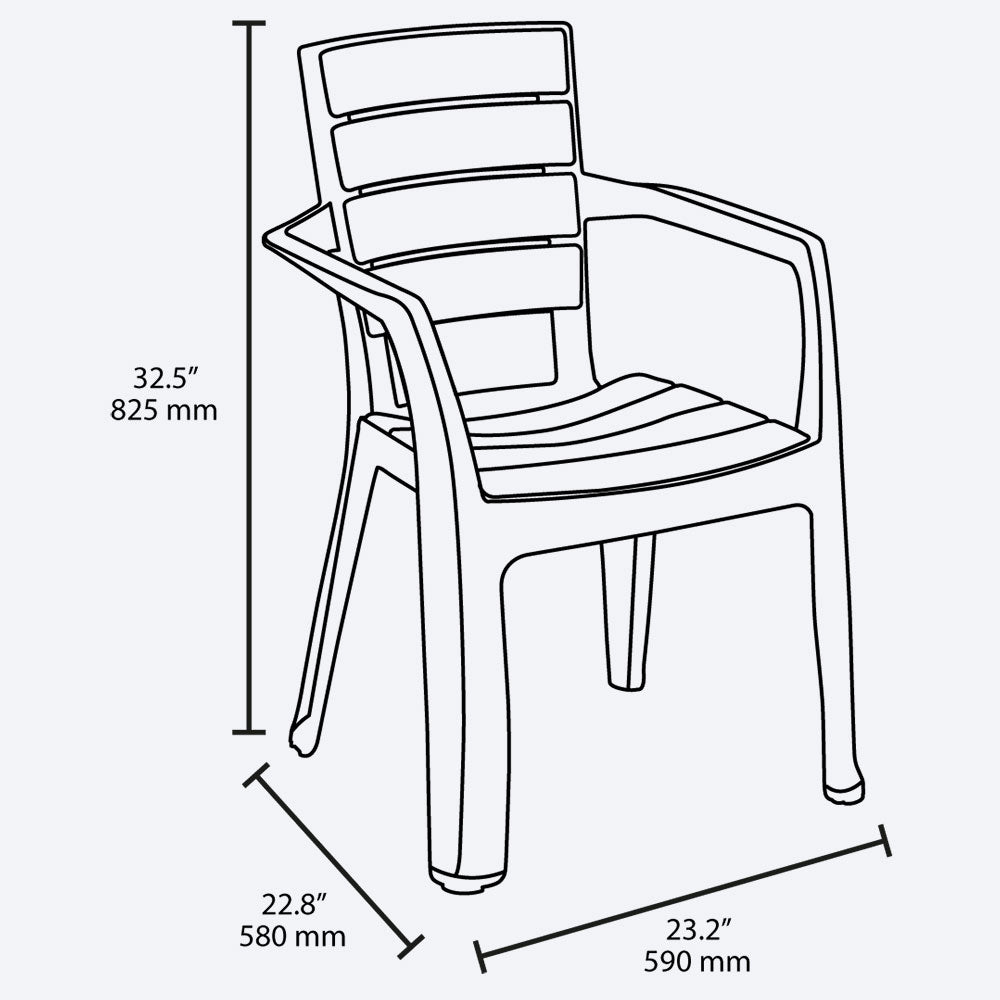 Silla Barú con Brazos Paga 12 Lleva 13 Wengue