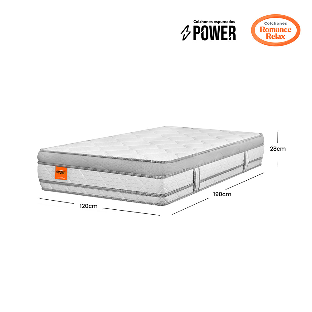 Colchón Power Clasico Firme 120X190X028, Semidoble