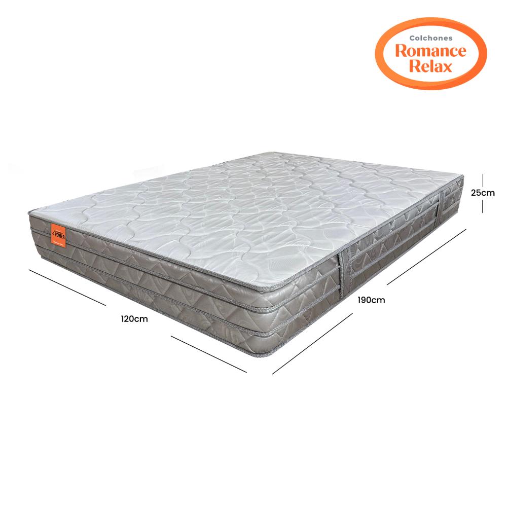 Colchón Romance Relax Dream Lite 120x190 Color Gris Claro y Blanco