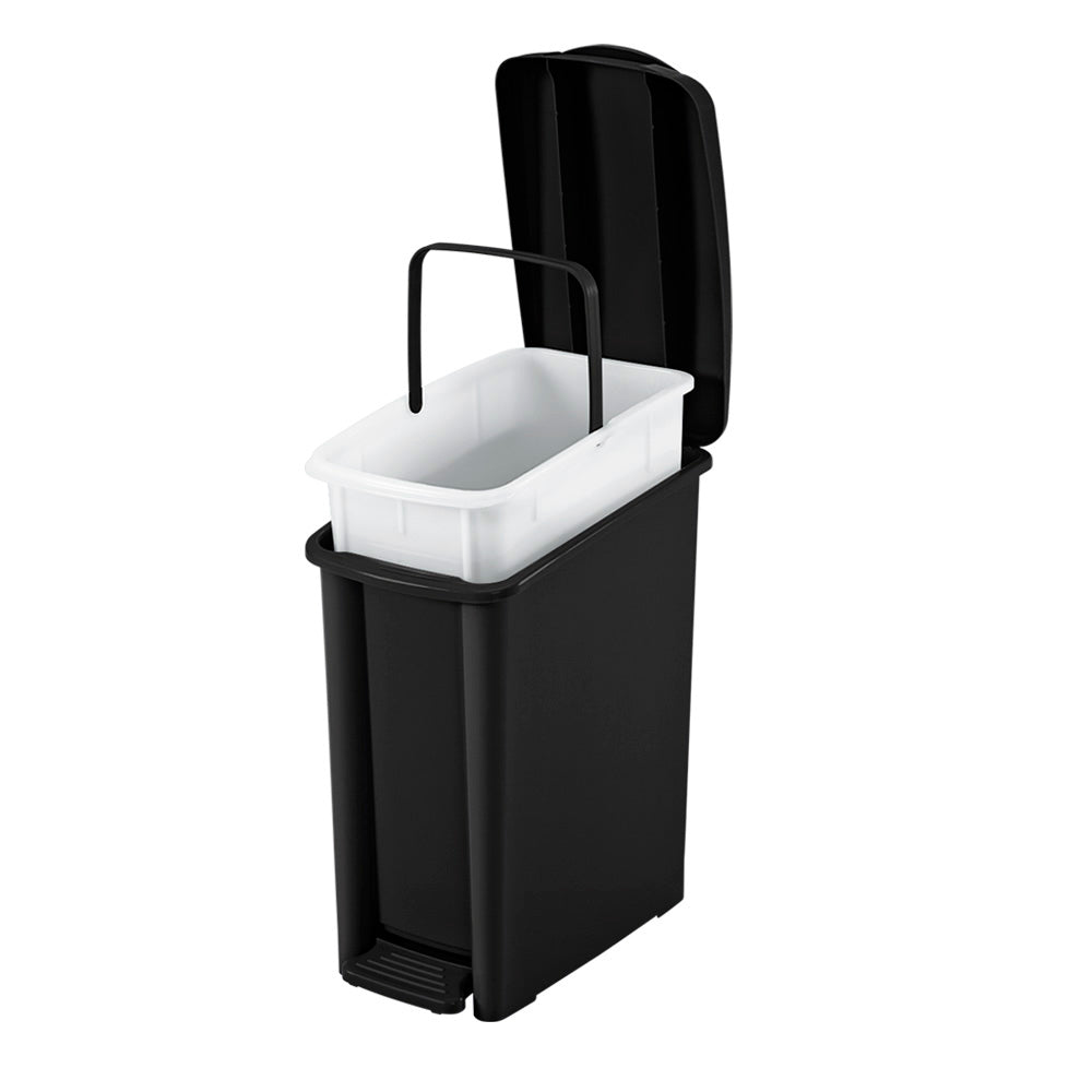 Basurero Pedal Delgado 10 Litros Negro