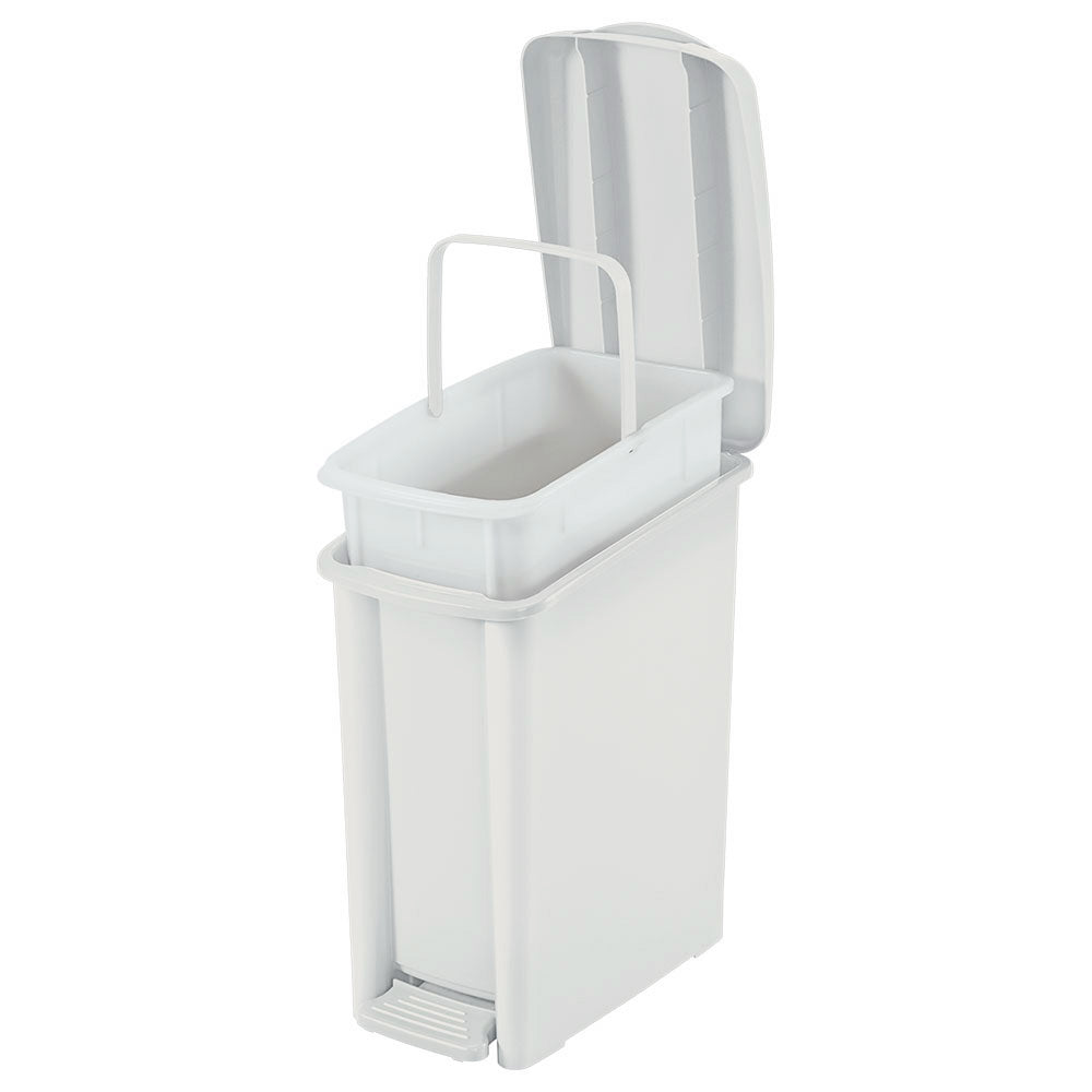 Basurero Pedal Delgado 10 Litros Blanco