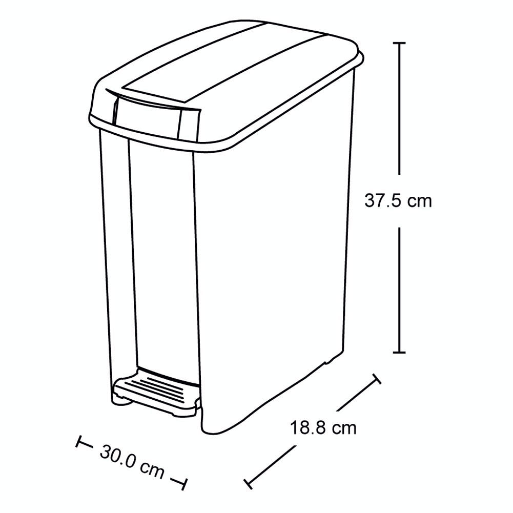 Basurero Pedal Delgado 10 Litros Blanco