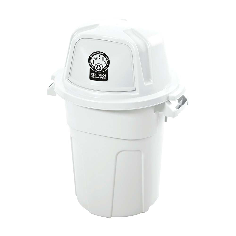 Basurero Manejo Residuos 100 Litros Blanco