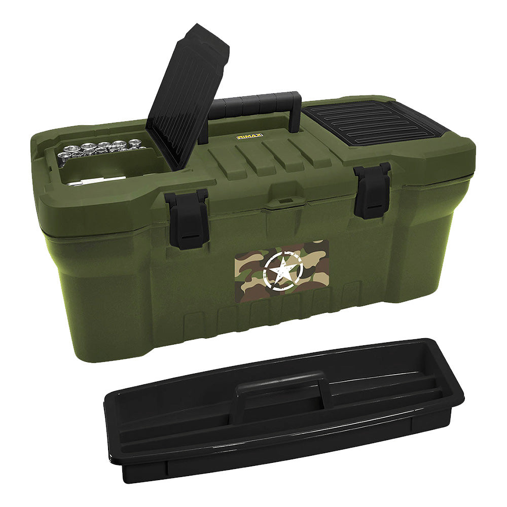 Caja Herramientas 16" Cerradura Plástica Verde
