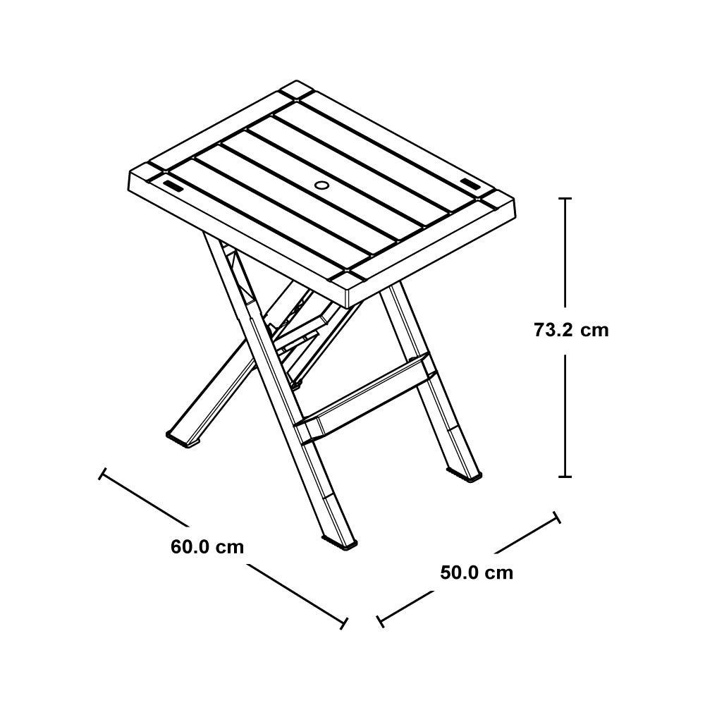 Mesa Plegable Rectangular Barú Mocca