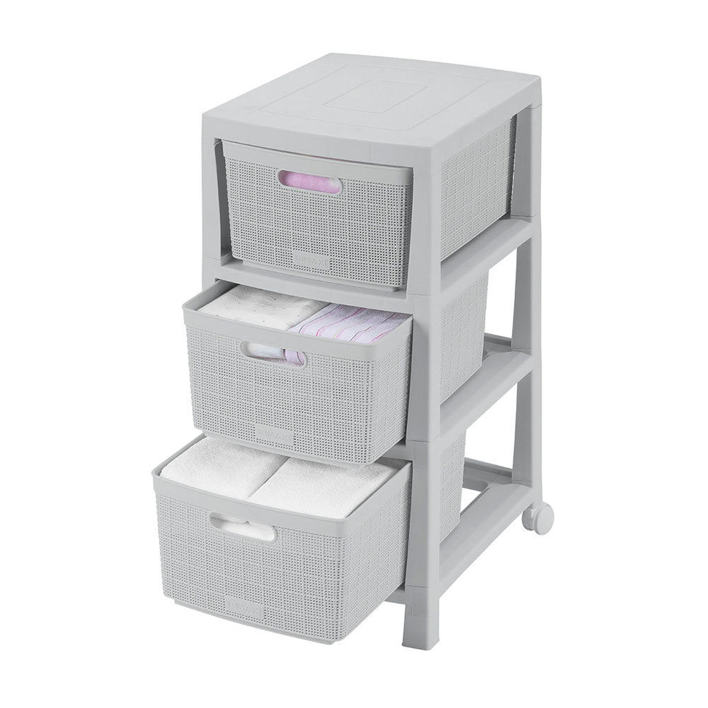 Cajonero Fique 3 Gavetas Gris Hielo