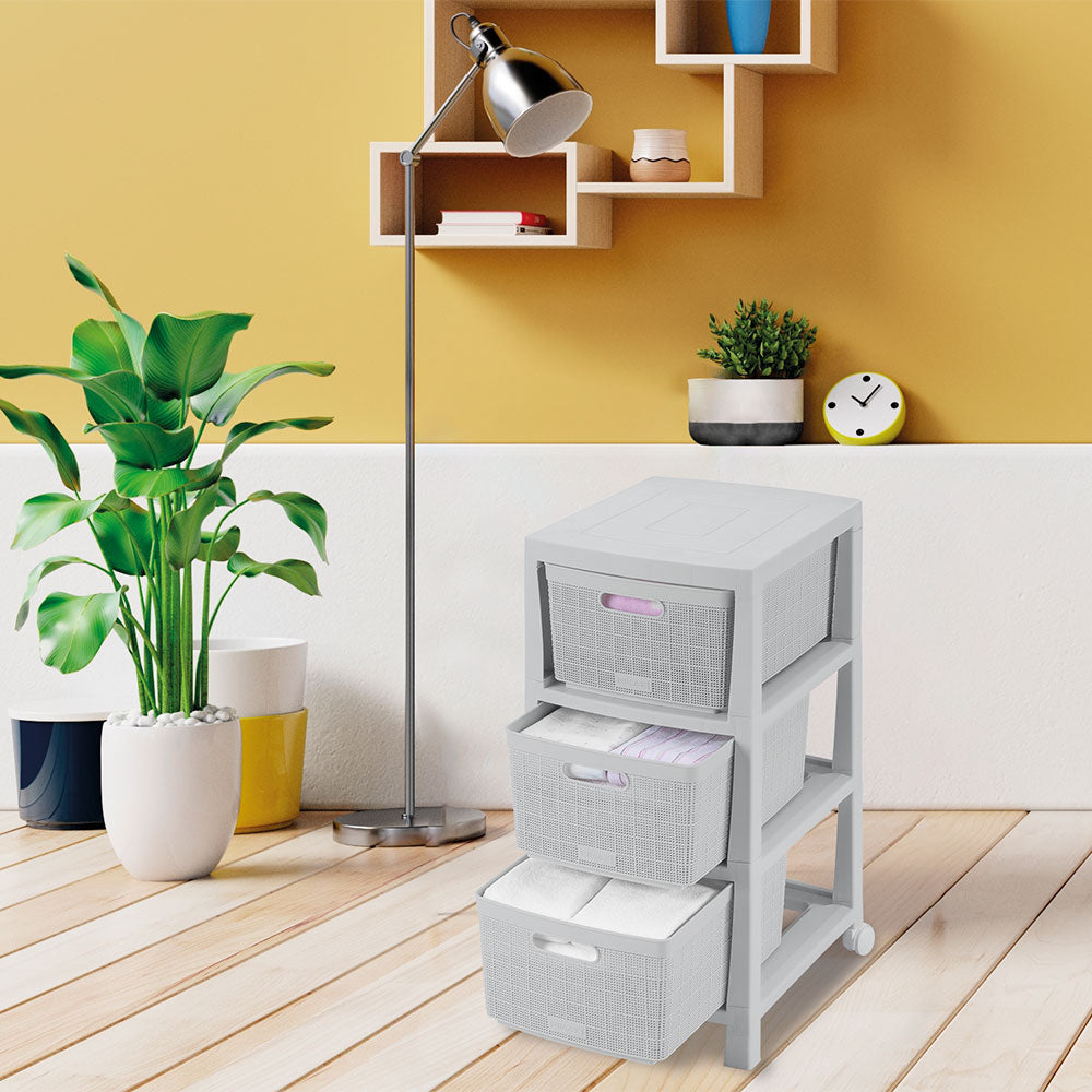 Cajonero Fique 3 Gavetas Gris Hielo