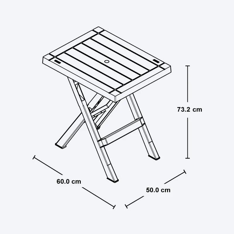 Mesa Plegable Rectangular Barú Gris Hielo