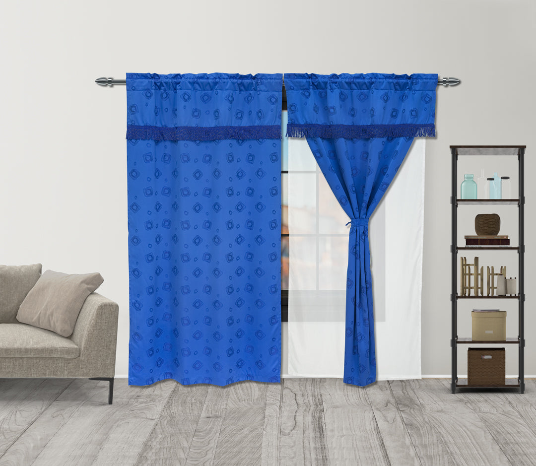 Cortina Fleco Grueso Azul 2,60 X 2,20 Aprox.