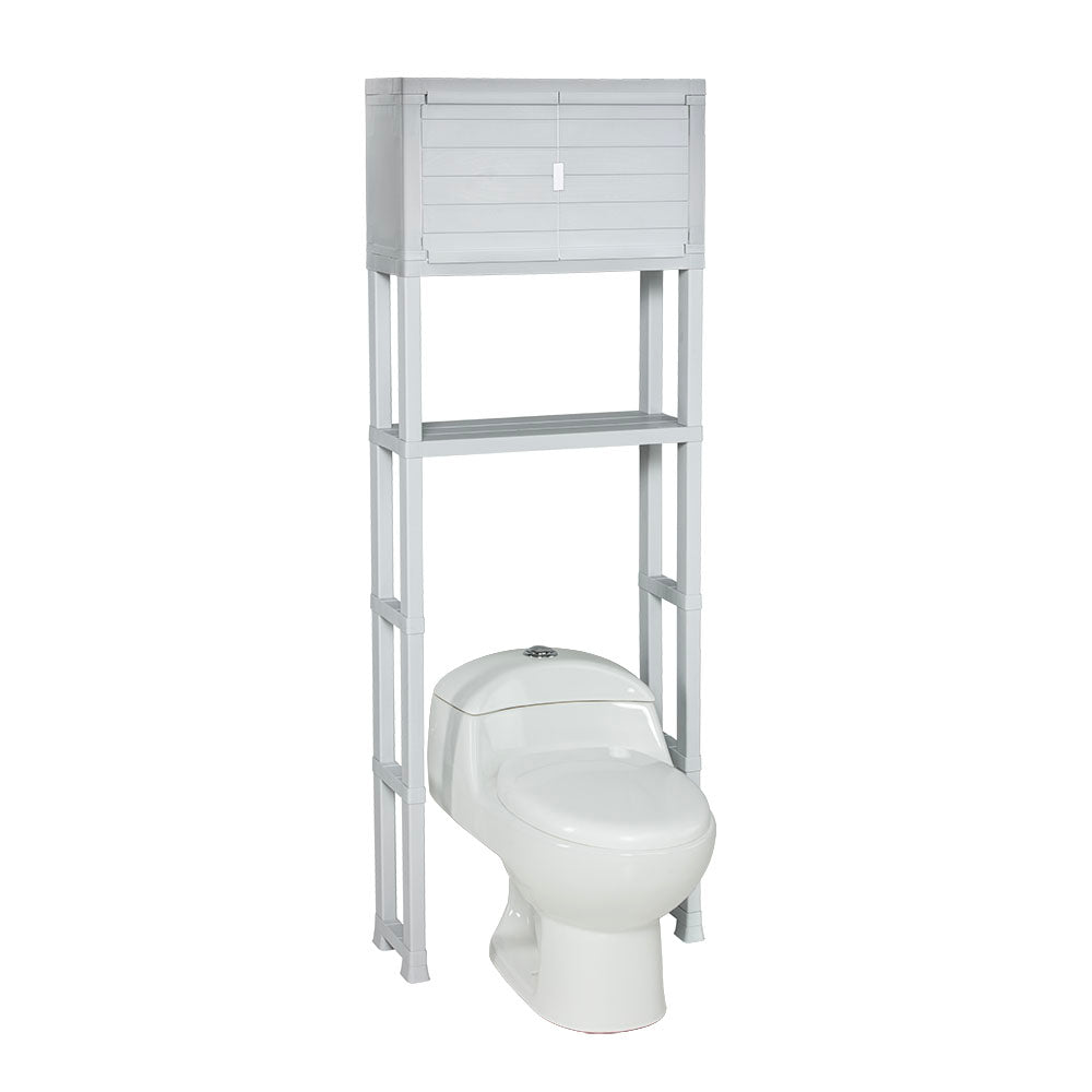 Estante Organizador con Puertas para Baño Gris Hielo