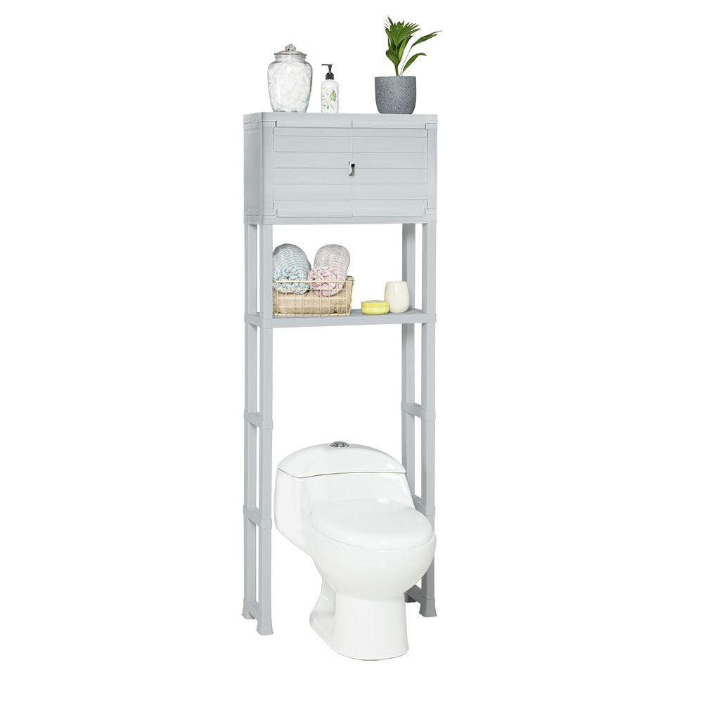 Estante Organizador con Puertas para Baño Gris Hielo