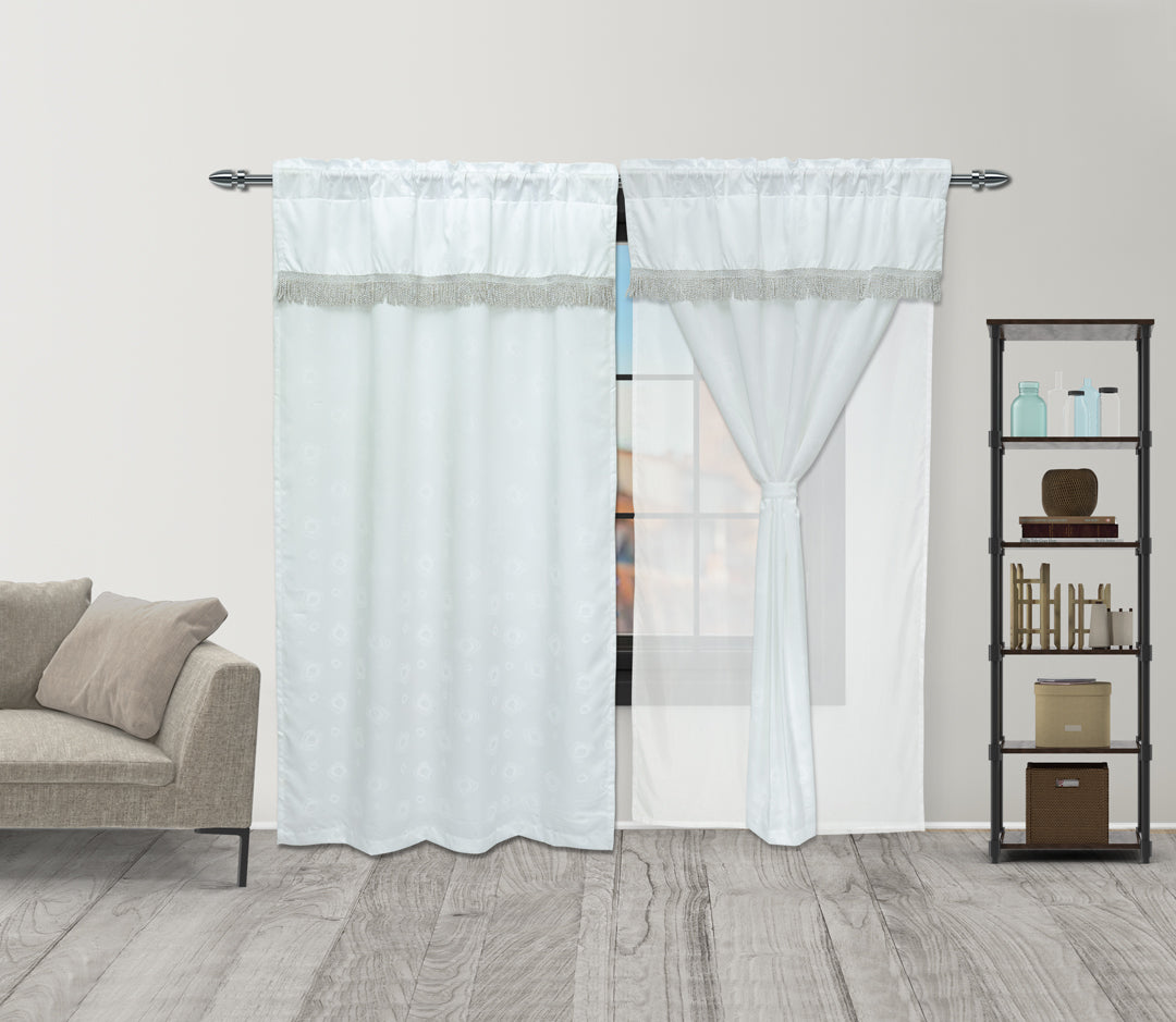 Cortina Fleco Grueso Blanca 2,60 X 2,20 Aprox.