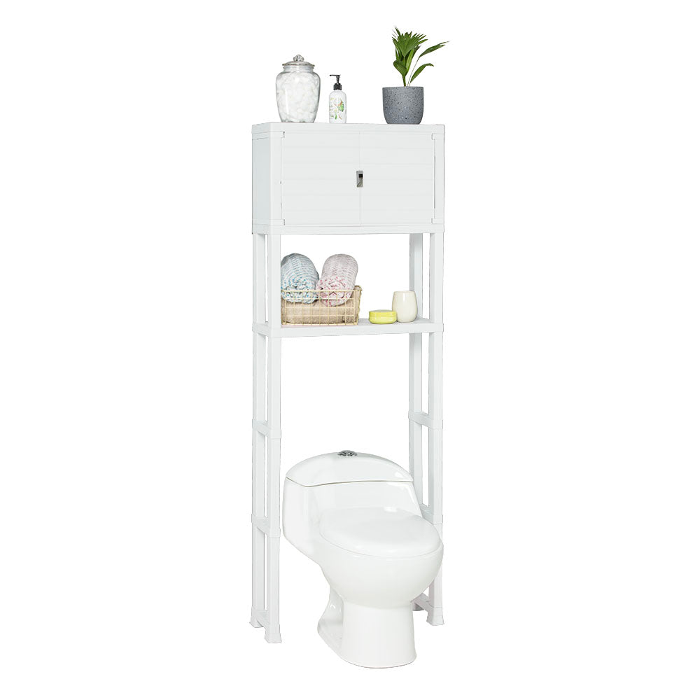 Estante Organizador con Puertas para Baño Blanco