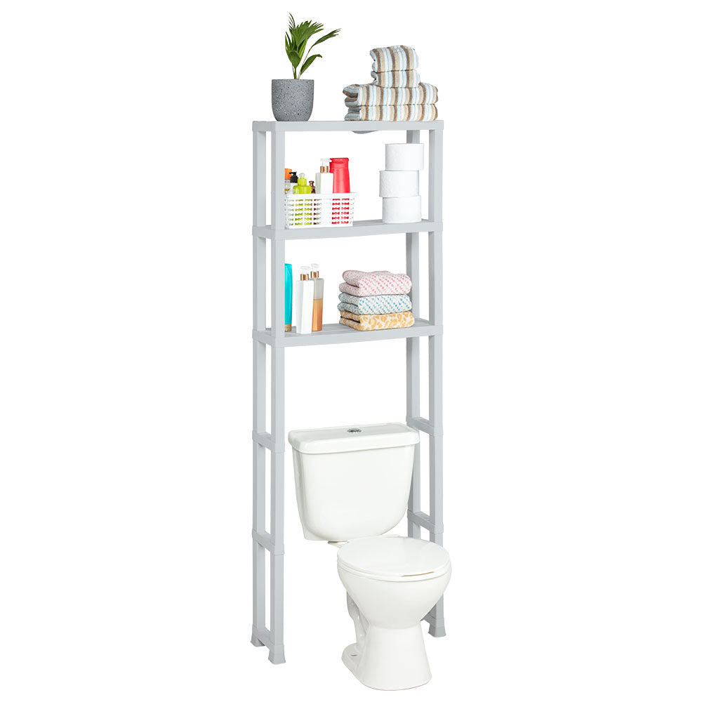 Estante Organizador 3 Niveles para Baño Gris Hielo