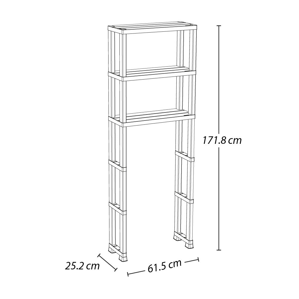 Estante Organizador 3 Niveles para Baño Gris Hielo