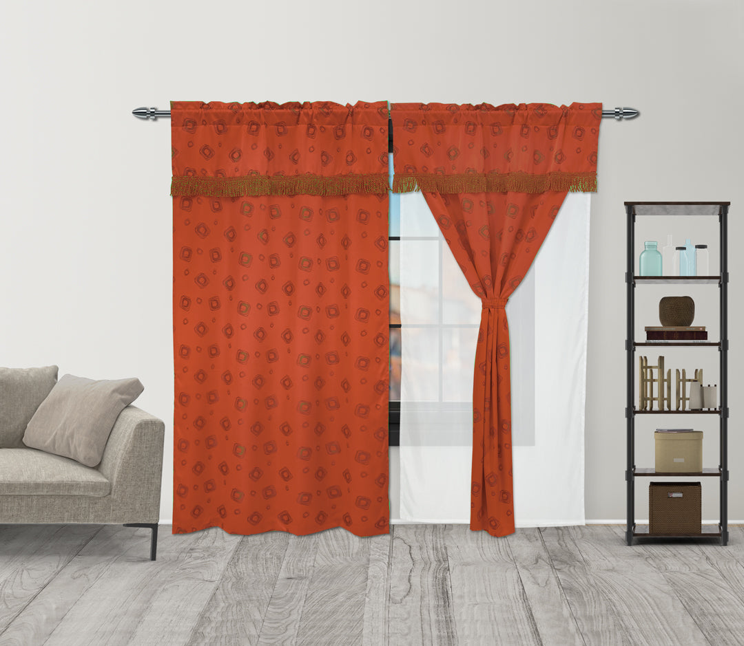 Cortina Fleco Grueso Naranja 2,60 X 2,20 Aprox.