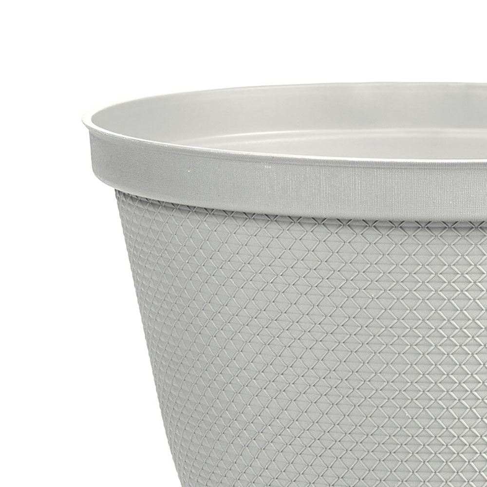 Matera Redonda Rafia 30 cm con Plato Gris Hielo