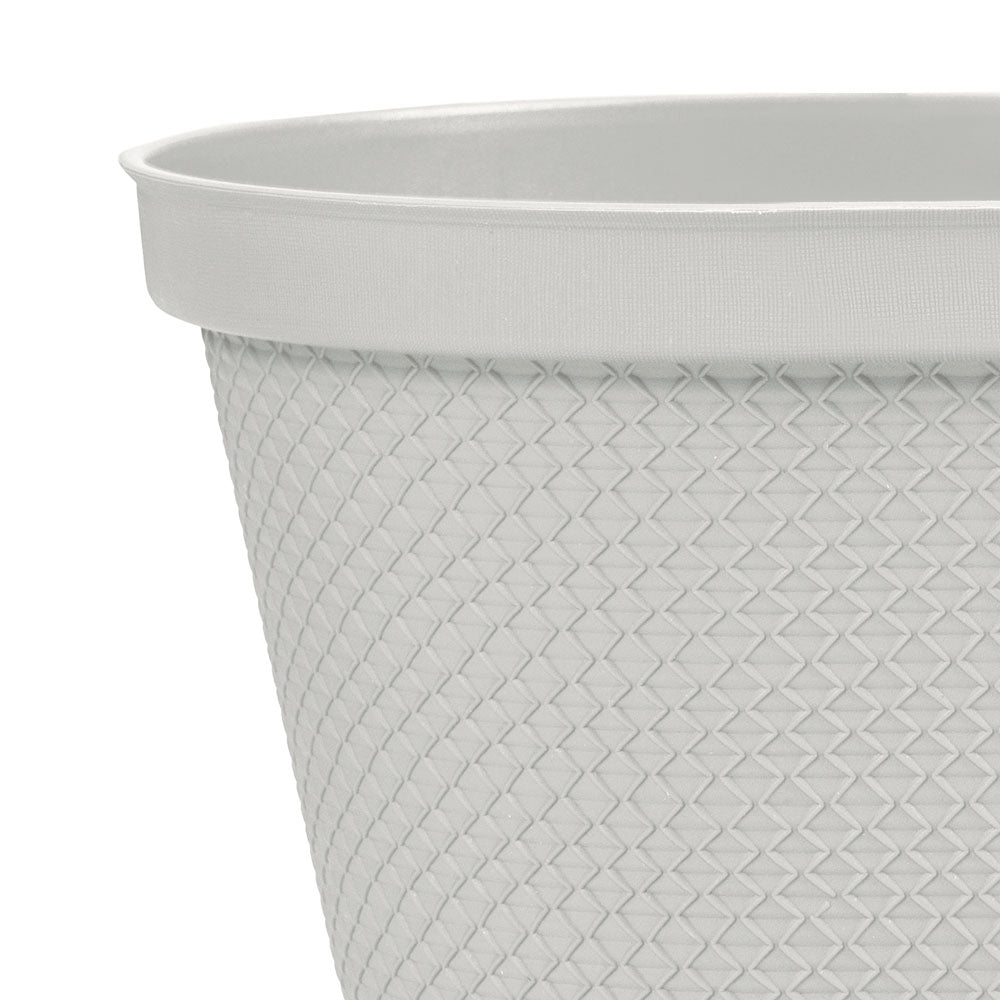 Matera Ovalada Rafia 40 cm con Plato Gris Hielo