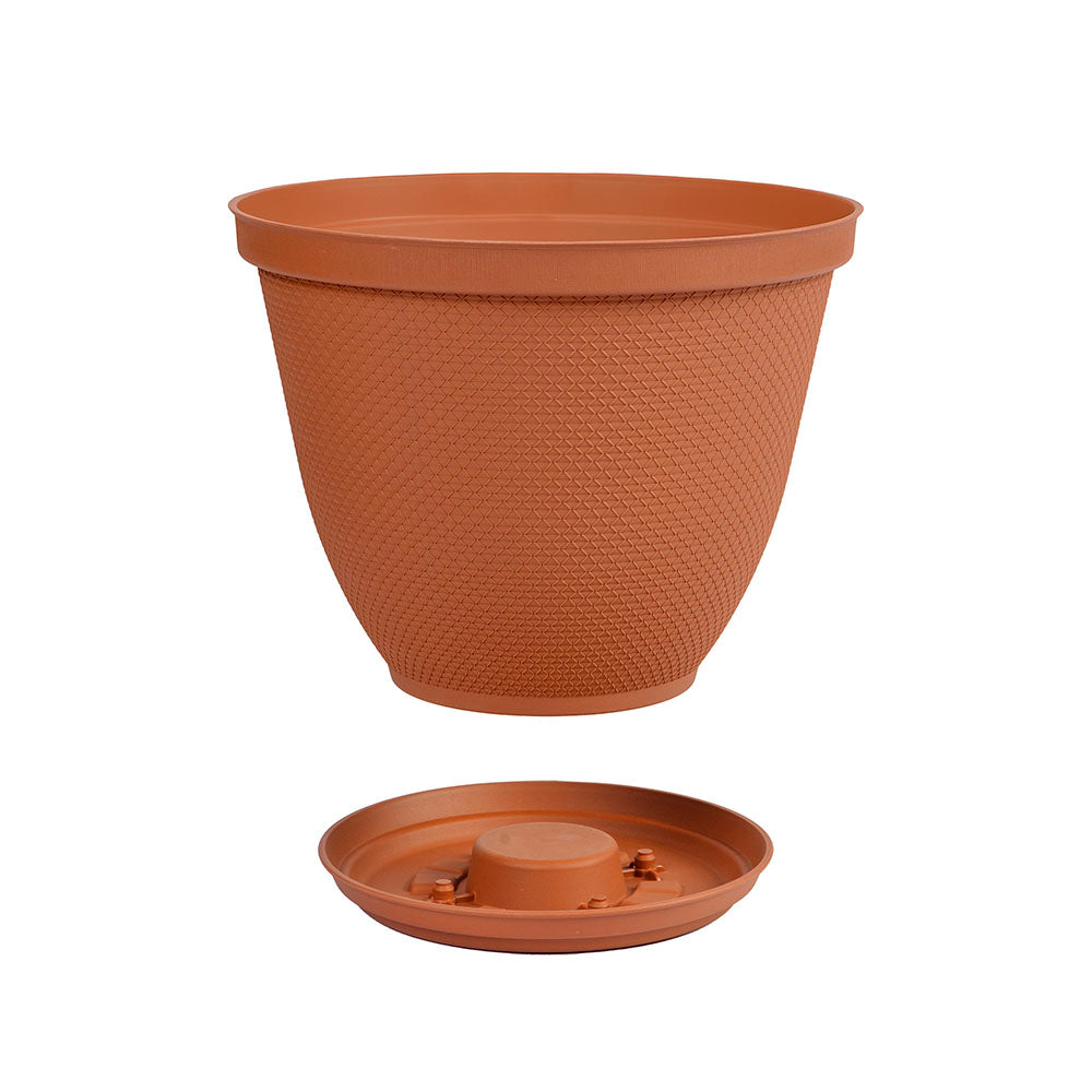 Matera Redonda Rafia 25 cm con Plato Terracota
