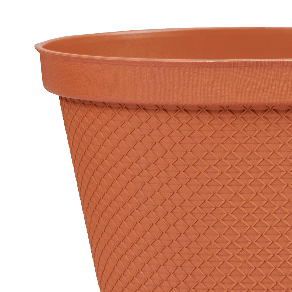Matera Ovalada Rafia 40 cm con Plato Terracota