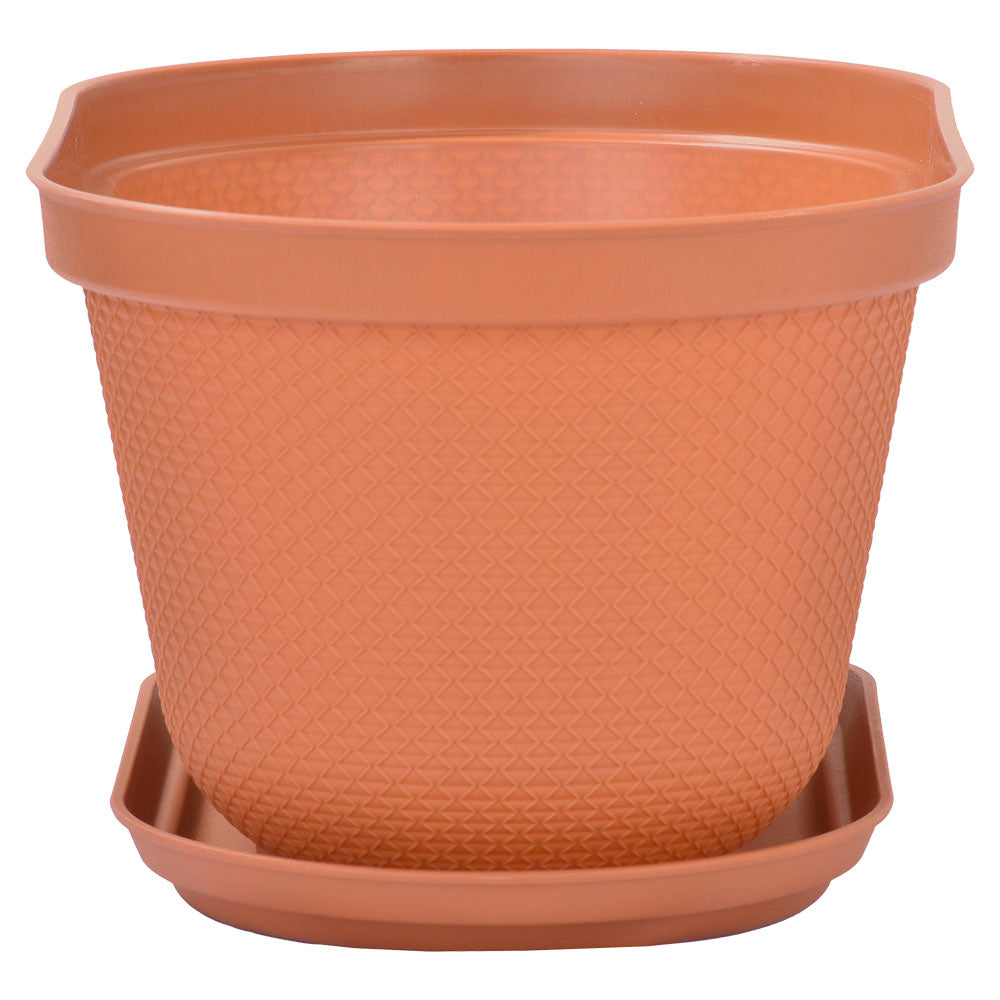 Matera Ovalada Rafia 40 cm con Plato Terracota