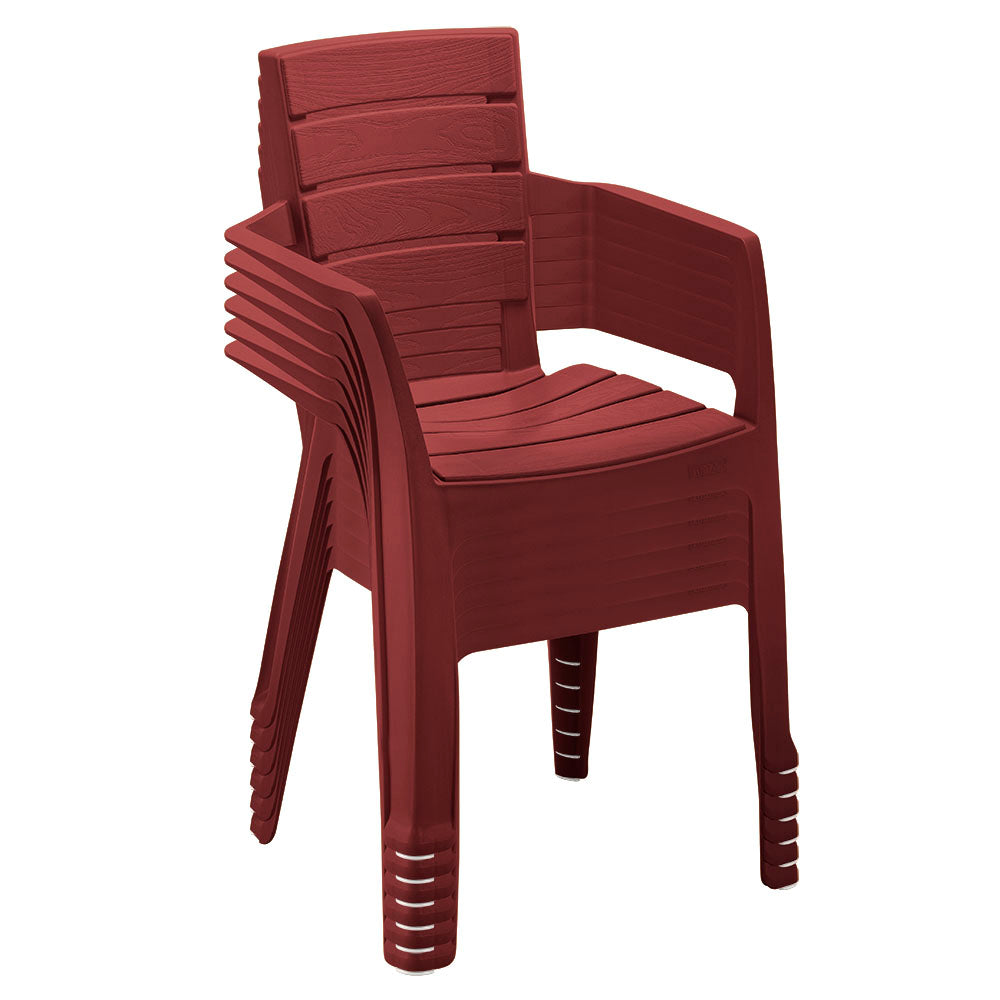 Silla Barú con Brazos Rojo Merlot