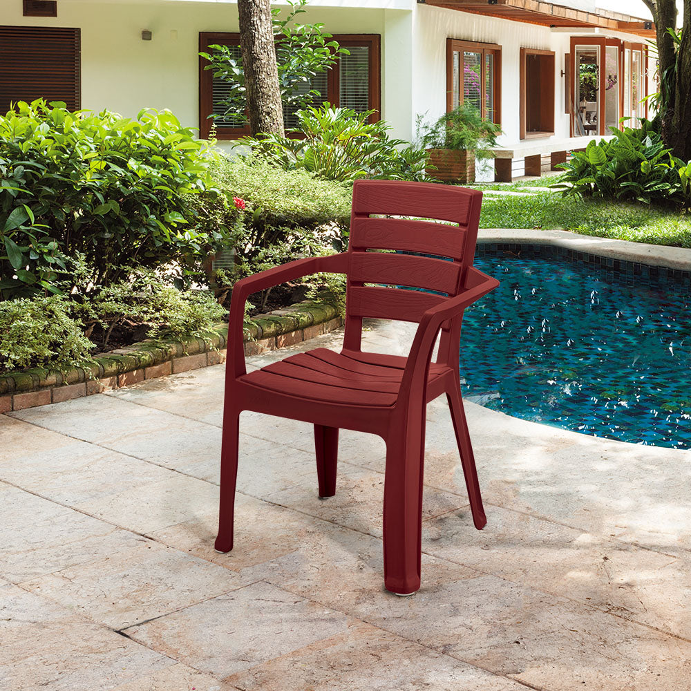 Silla Barú con Brazos Rojo Merlot