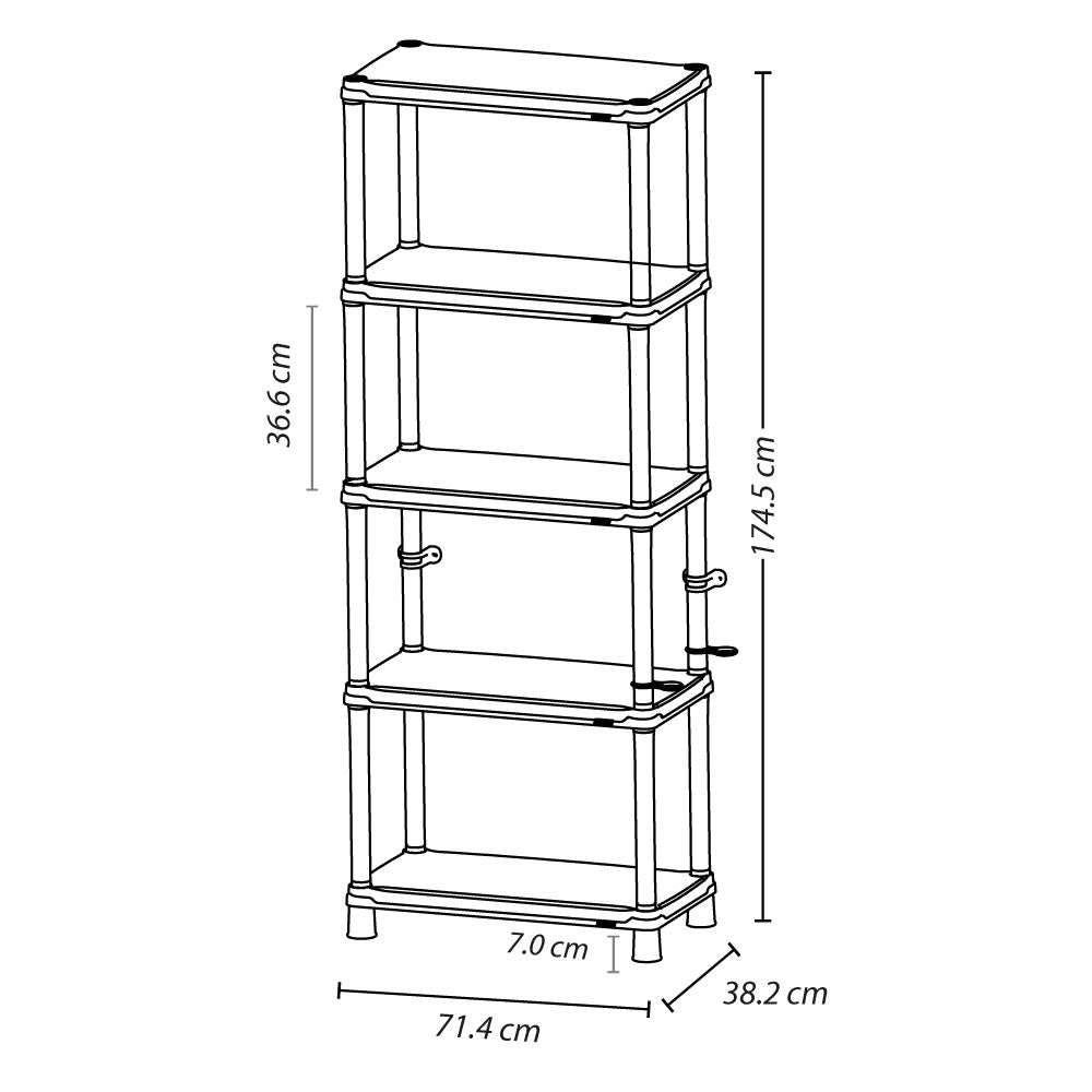 Estante multifuncional de 5 Niveles Solido 15" Mocca