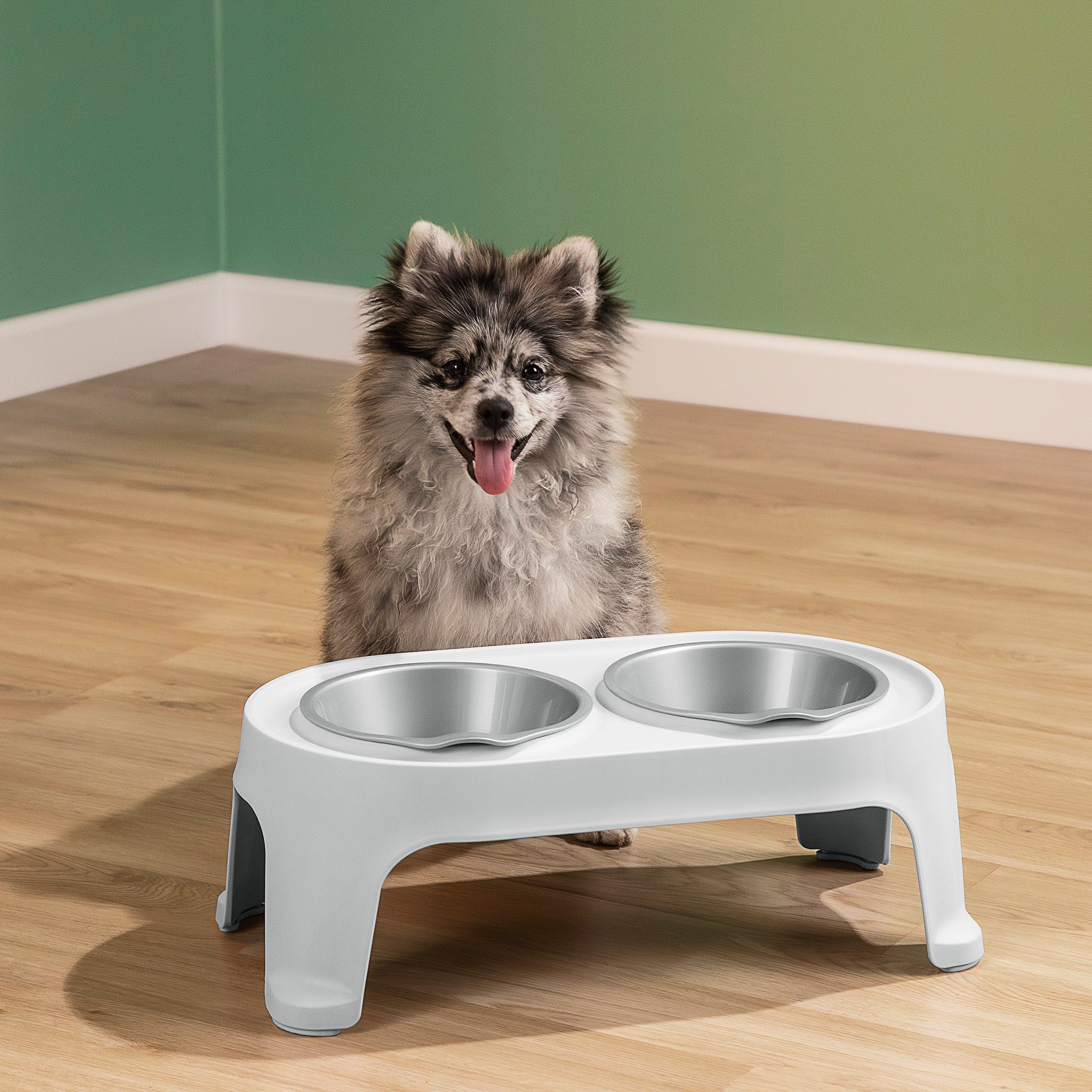 Comedero Alto para Perros Small Gris Hielo