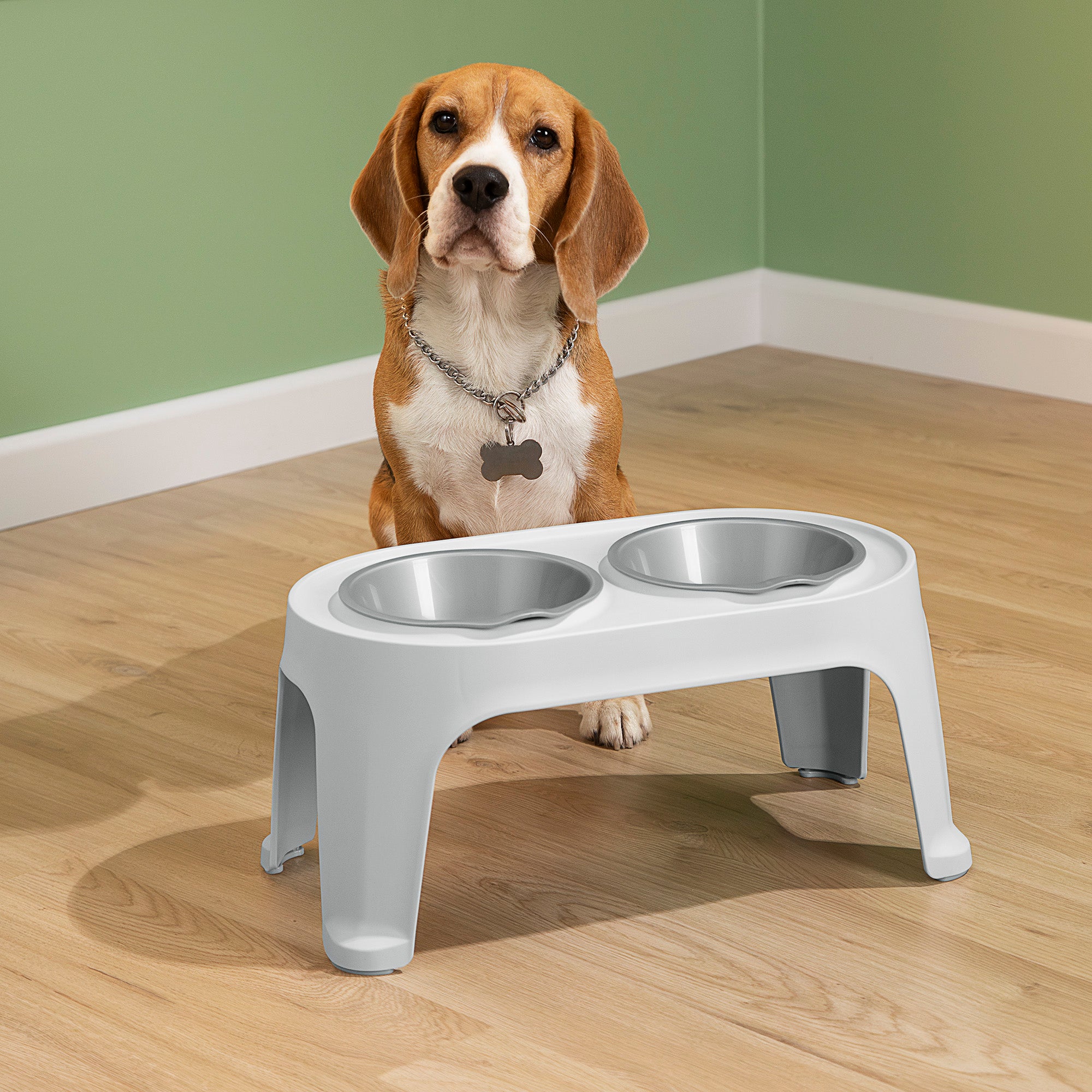 Comedero Alto para Perros Medium Gris Hielo