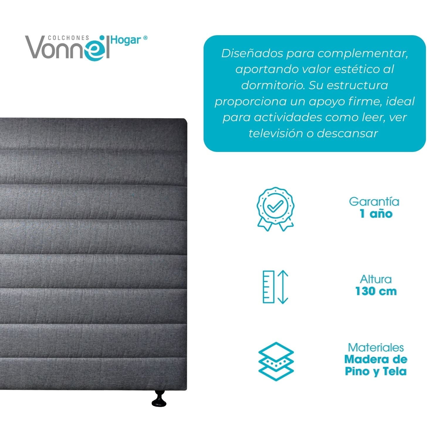 Espaldar Frontera 140x130, Plata