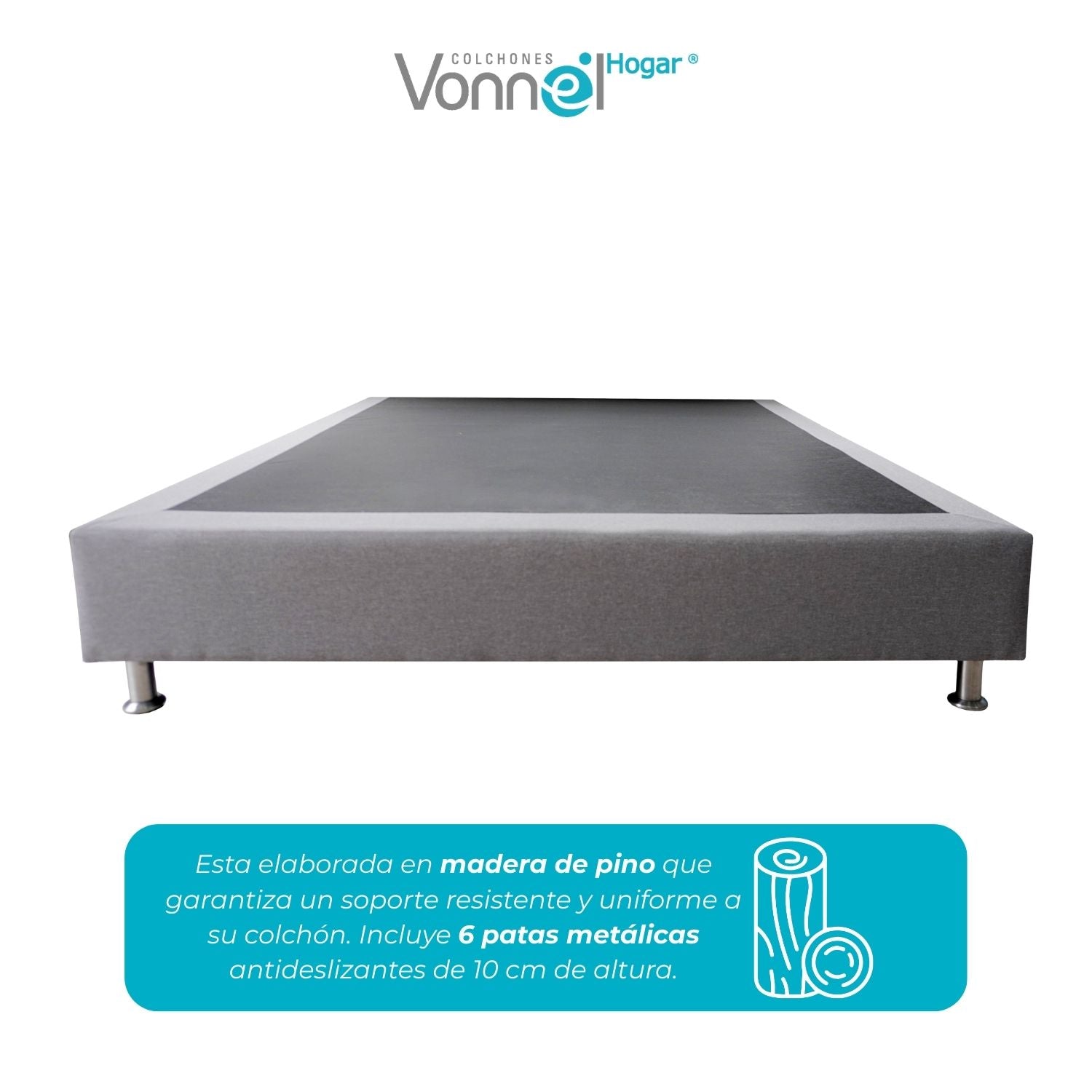 Base Cama Inox 140x190x20, Plata