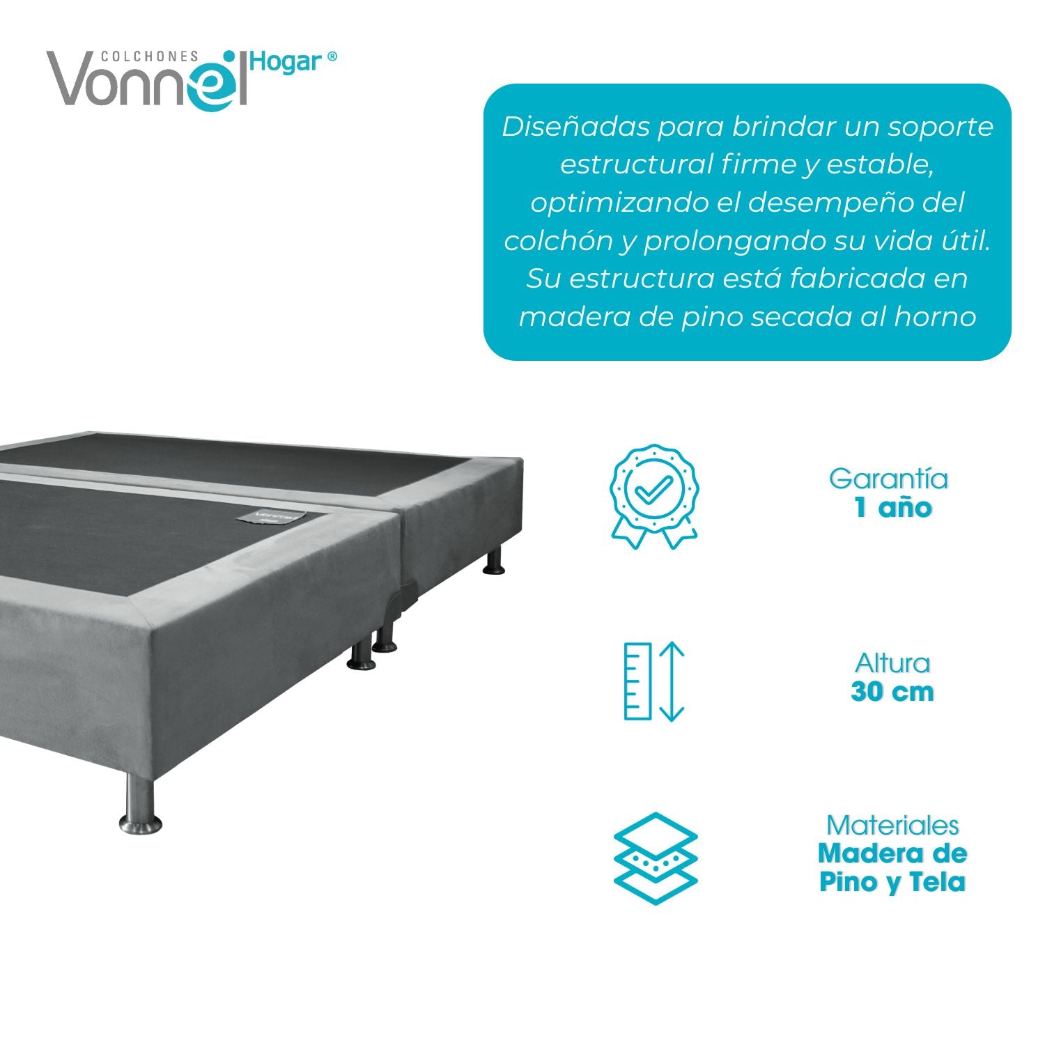 Base Cama Inox Modular 140x095x20, Plata