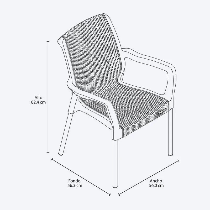Silla Apariencia Shia con Brazos GR MET