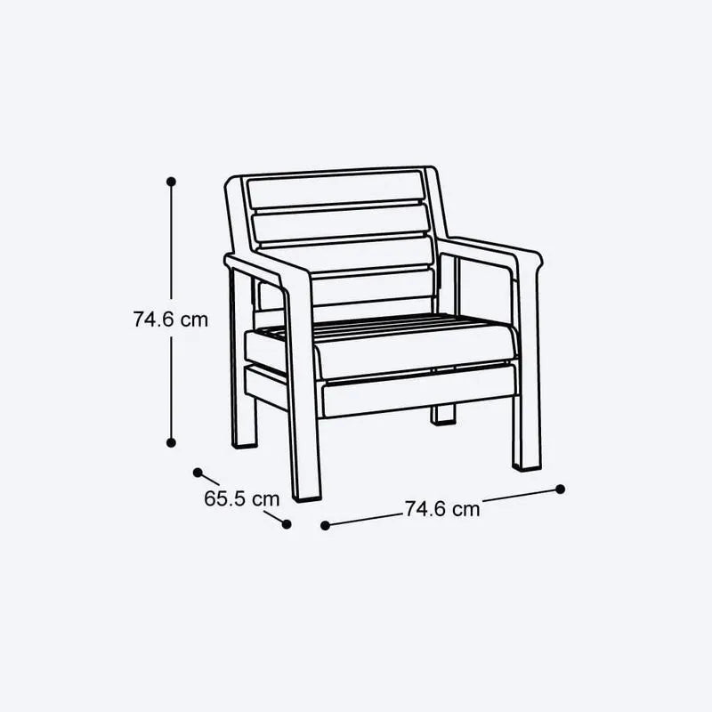 Combo Balcón (2 Sillones + Mesa de Centro) Verde Salvia vm
