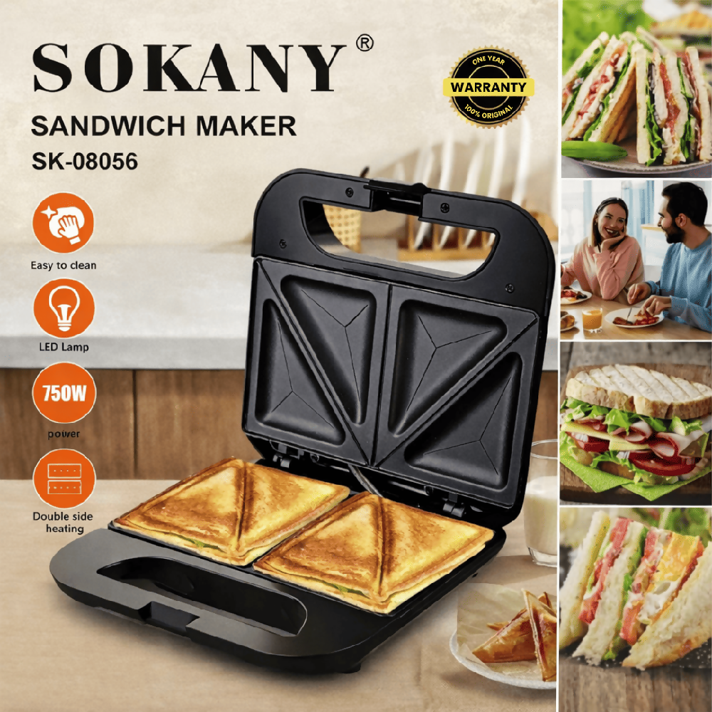 Sandwichera 4 Puestos Sokany Cocina Fácil Y Rápida Ideal Para Hogar