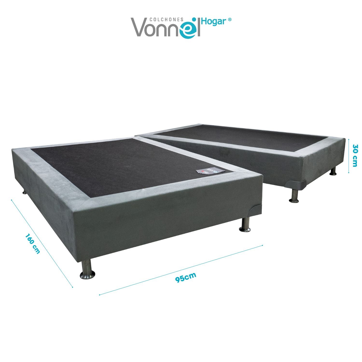 Base Cama Inox Modular 160x095x20, Plata