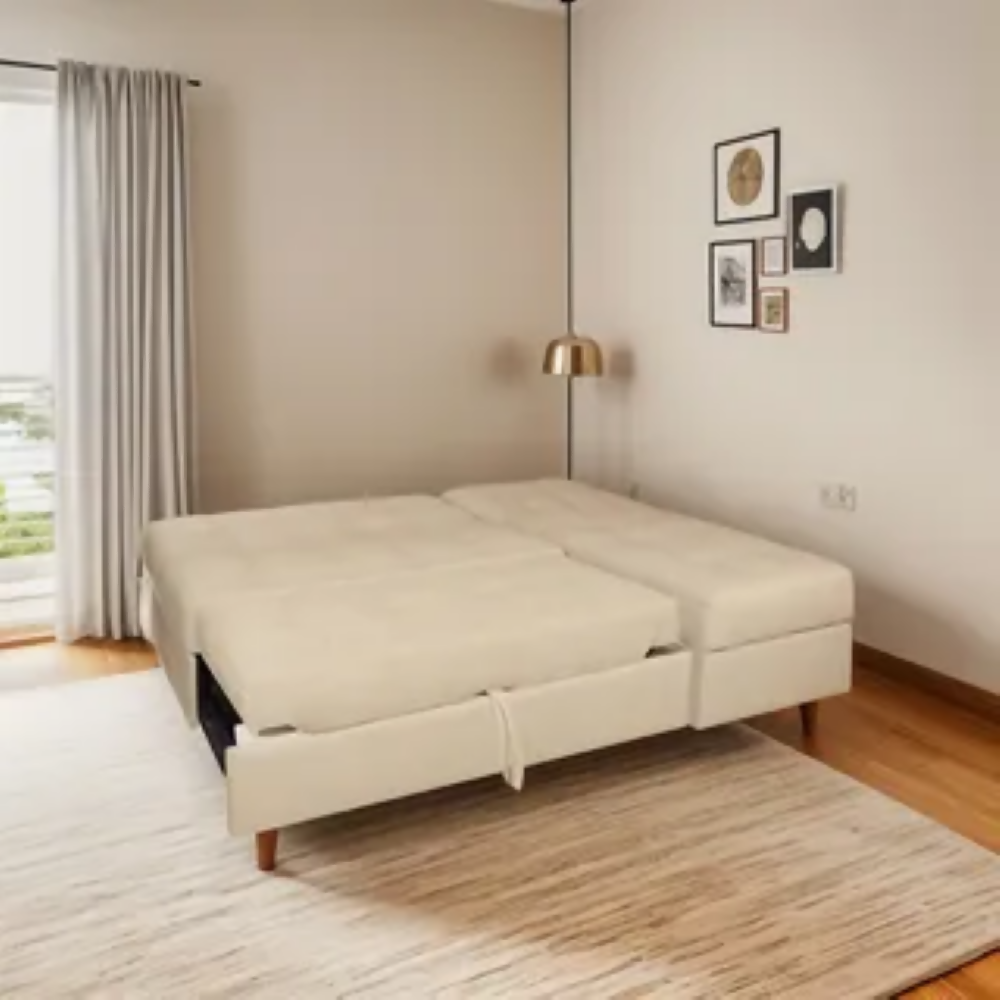 Sofá Cama Angela En L Con Brazos Antifluidos Beige