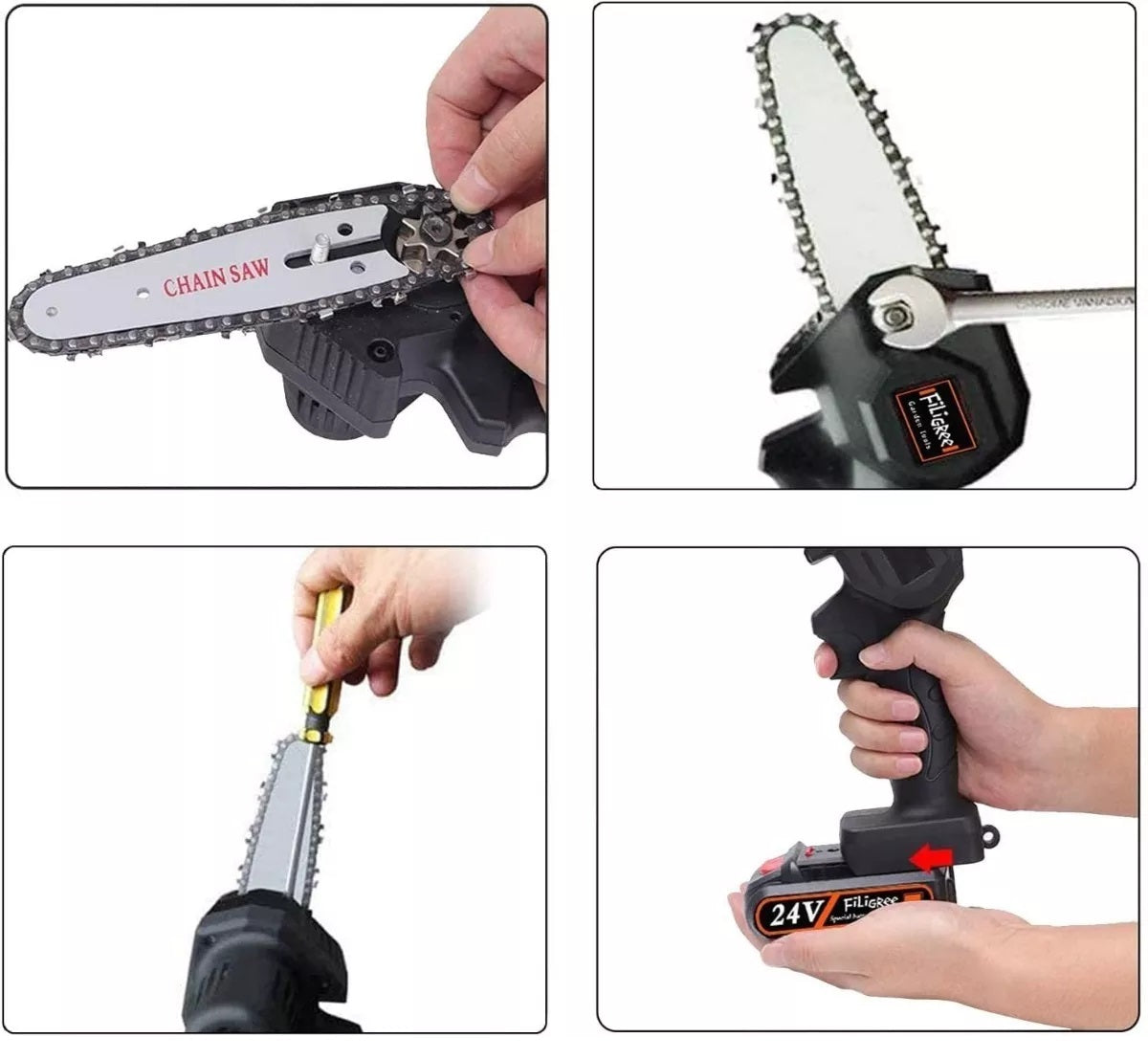Set Mini Motosierra 2bat+juego De Raches