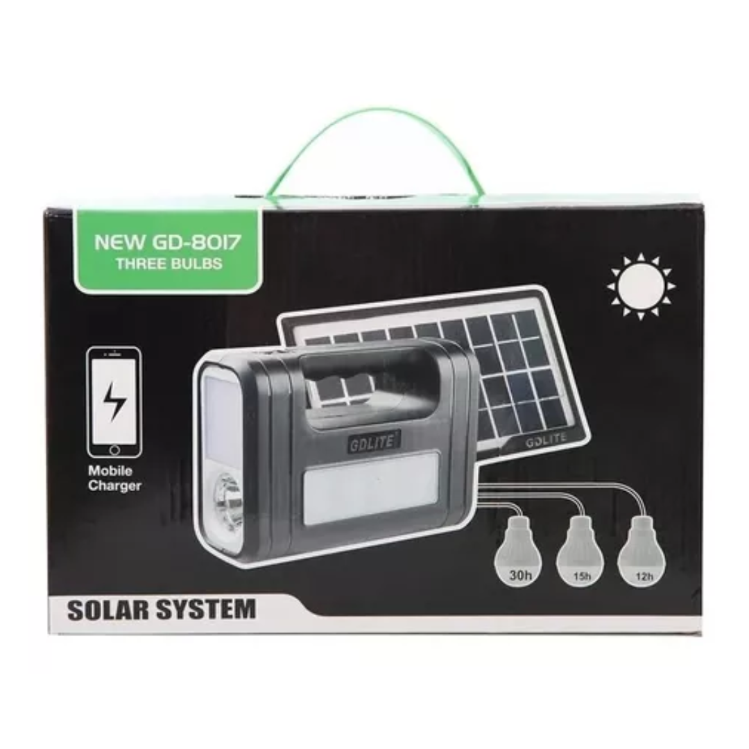 Panel Solar Lámpara Con Batería 3 B 8017