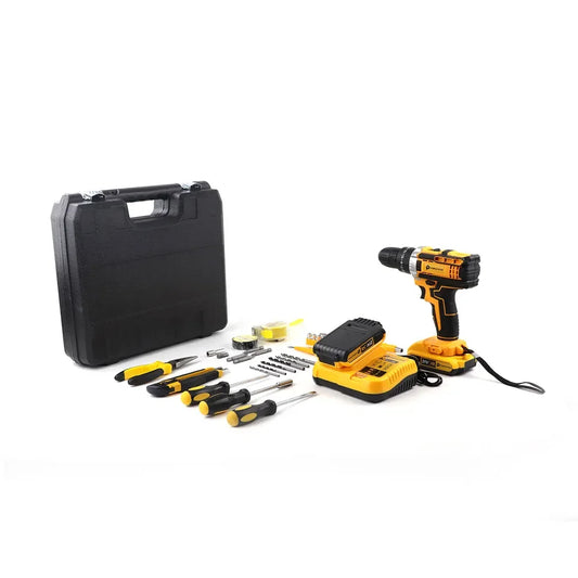 Set Taladro Elect + Herramientas He-016