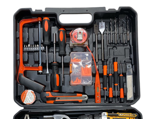 Set Taladro Elect Y Herramientas He-006