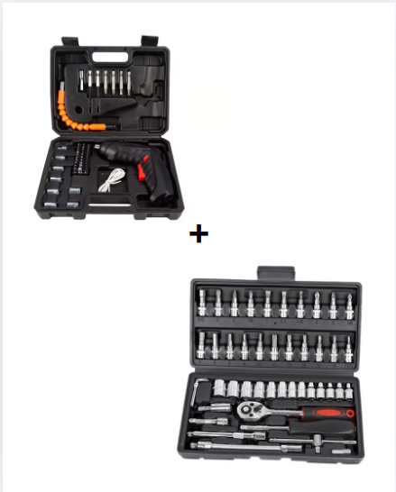 Combo Destornillador Electrico+raches 46