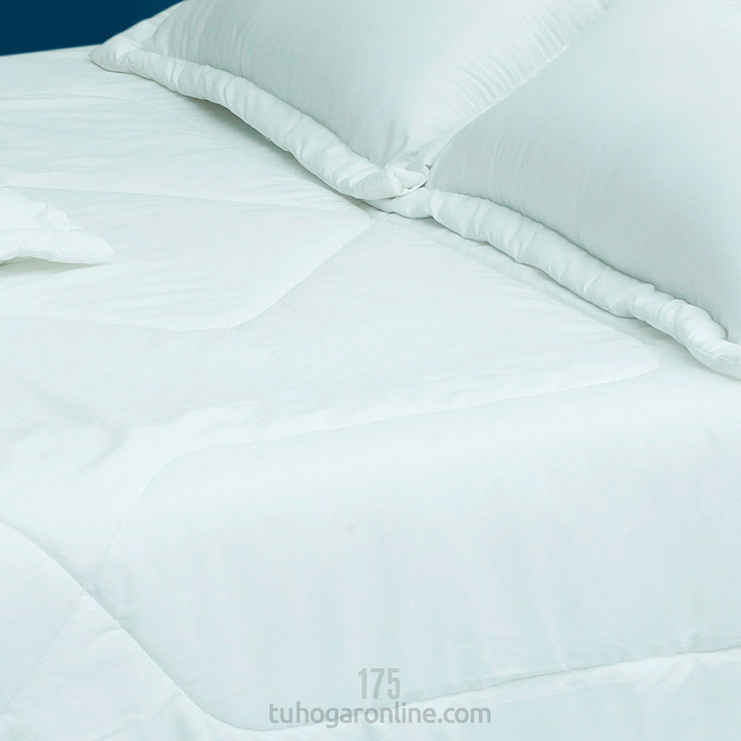 Cubrelecho Súper Acolchado Cama Doble-Blanco Blanco Esponjoso