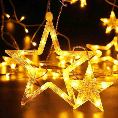 Extensión Luces Led Estrella X3 Metros Luz Navidad Cálida C2024