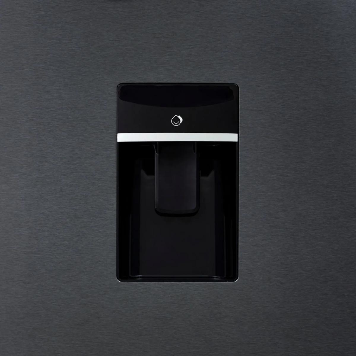 Nevera Haceb No frost 404 Litros dispensador de agua manija integrada Negro Esmeralda inverter