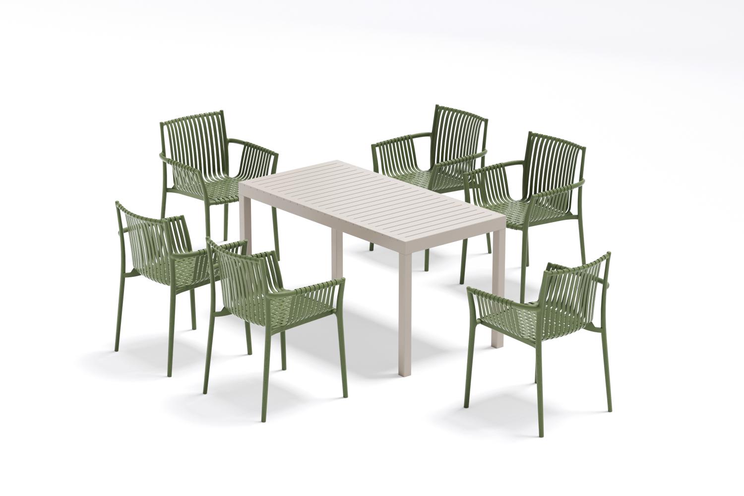 Silla Madrid con Brazos, Color Verde Olivo, Con espaldar y diseño Moderno X2