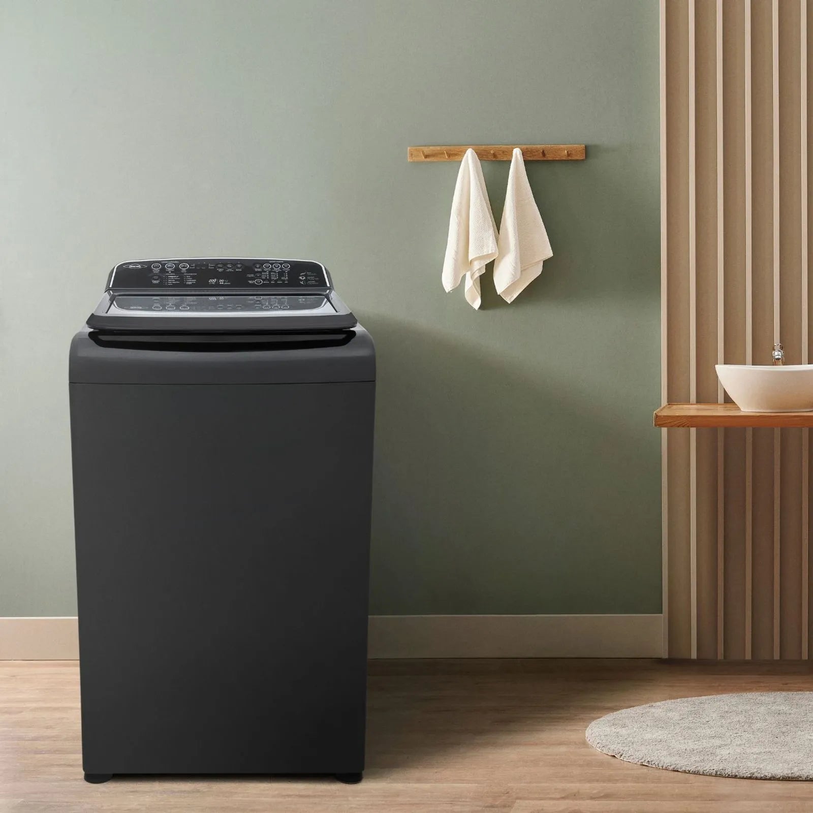 Lavadora Haceb IVY 18 Kilogramos Panel Digital Gris Coal