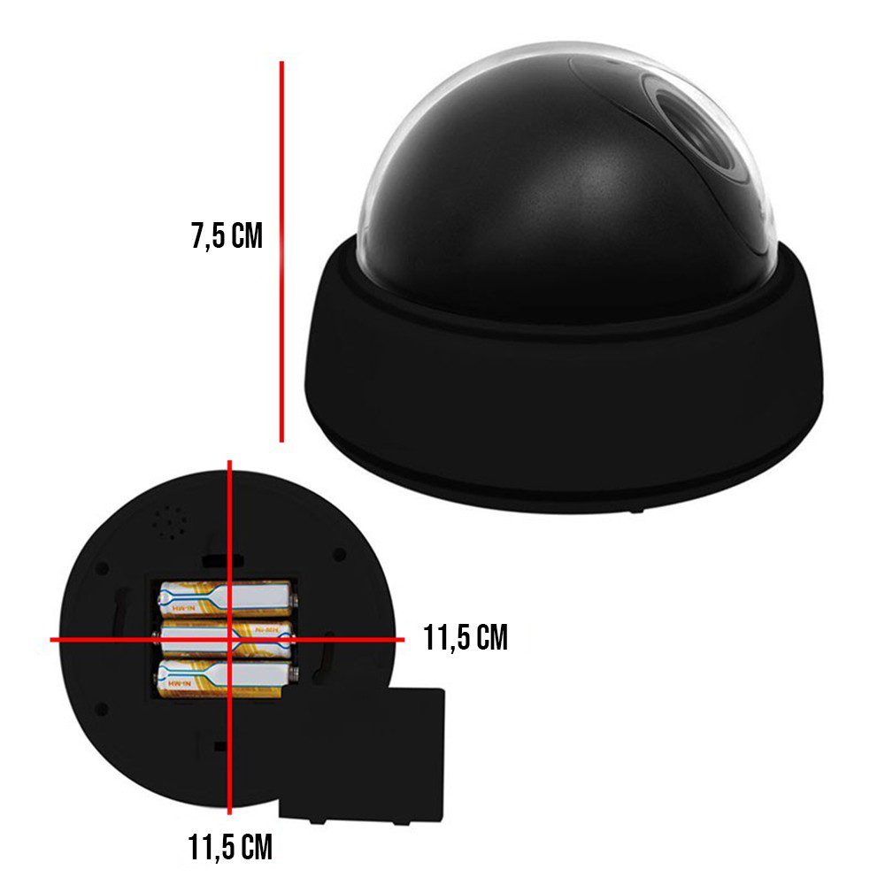 Cámara Seguridad Dummy (Falsa) Tipo Domo Simulación Cámara Real Luz LED REF:HJ-7