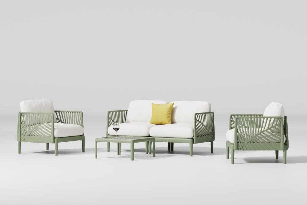 Sala de Exterior Astratto, Verde Olivo